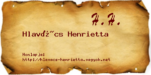 Hlavács Henrietta névjegykártya