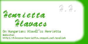 henrietta hlavacs business card